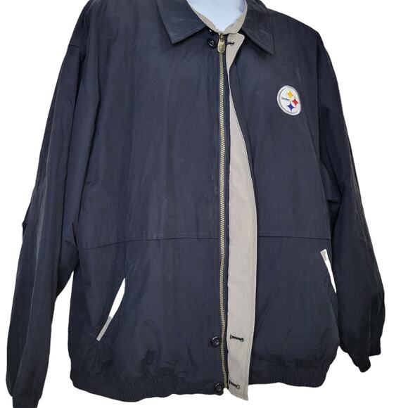 Pittsburgh Steelers Cutter & Buck Men’s XXL Zip-Up Jacket Vintage NFL Black Coat - Picture 5 of 8